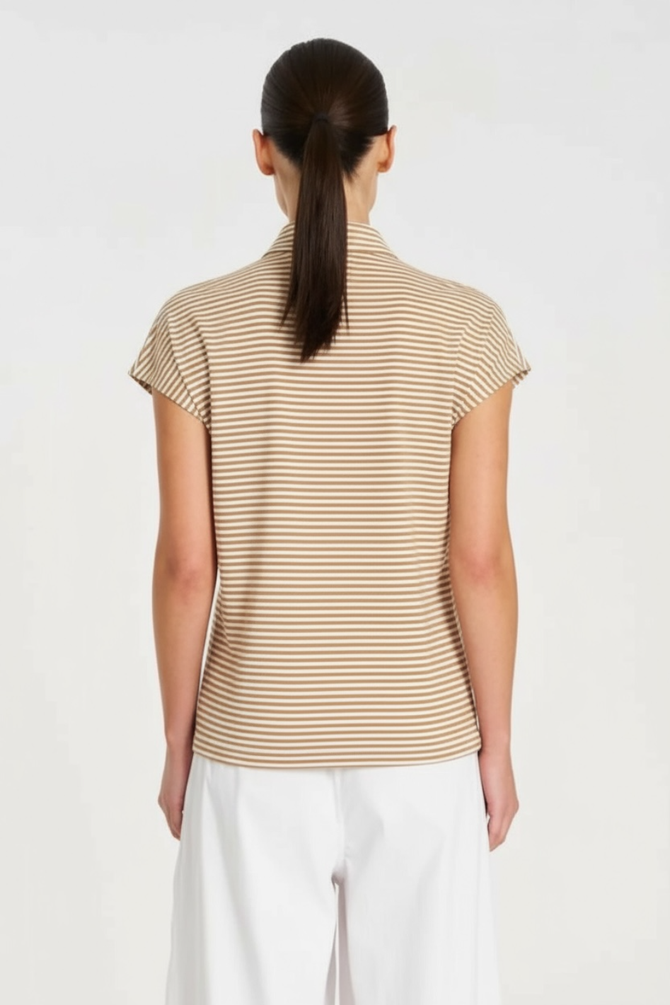 Mela Purdie Henley Tank Yacht Stripe Jersey Saddle/White