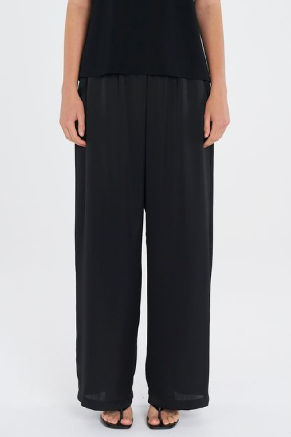 Mela Purdie Maxi Pace Pant in Mirror Satin Black