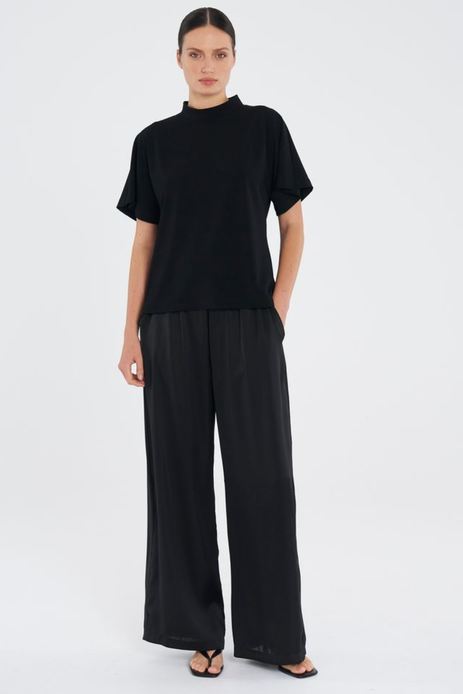 Mela Purdie Maxi Pace Pant in Mirror Satin Black