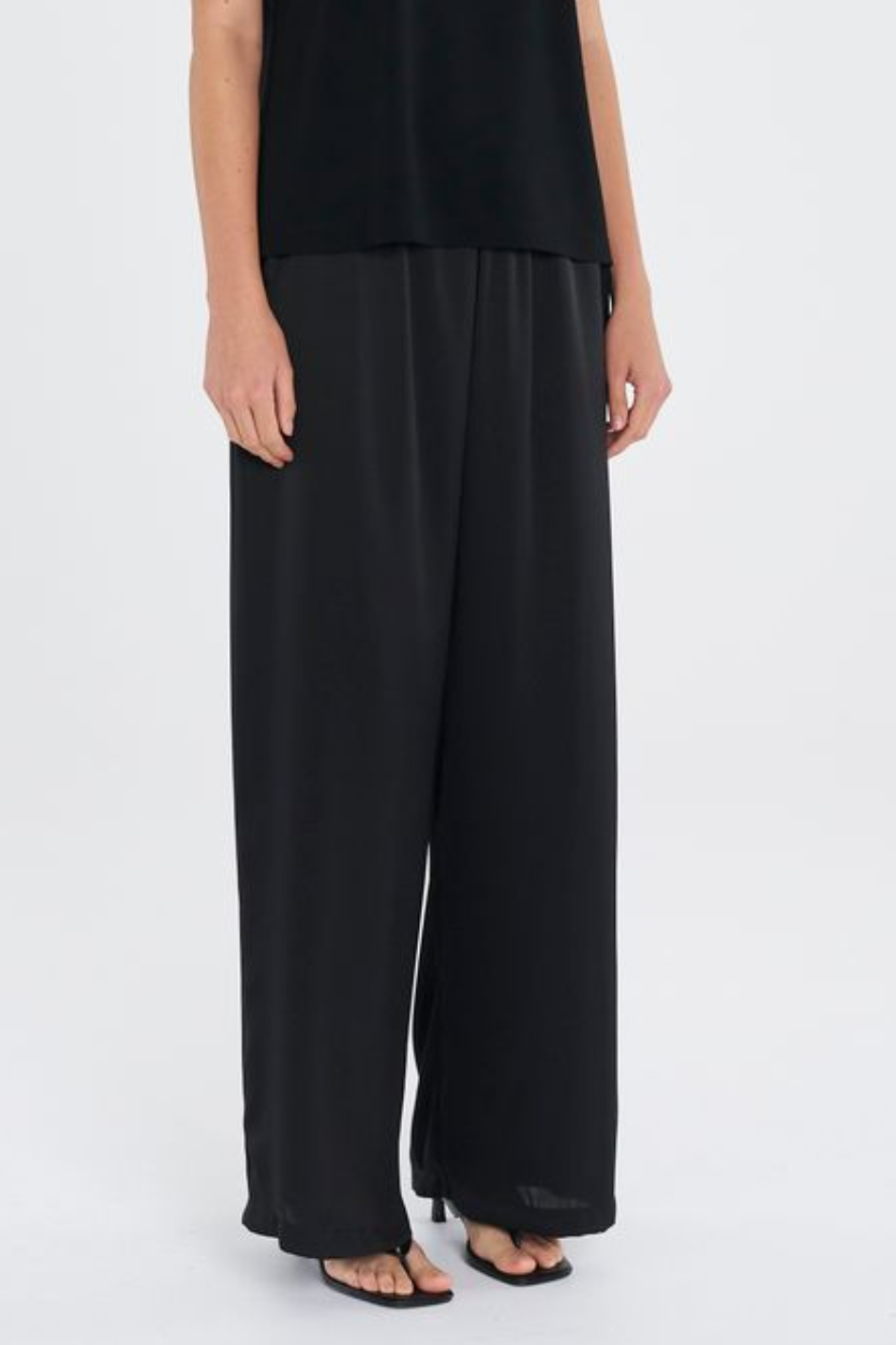 Mela Purdie Maxi Pace Pant in Mirror Satin Black
