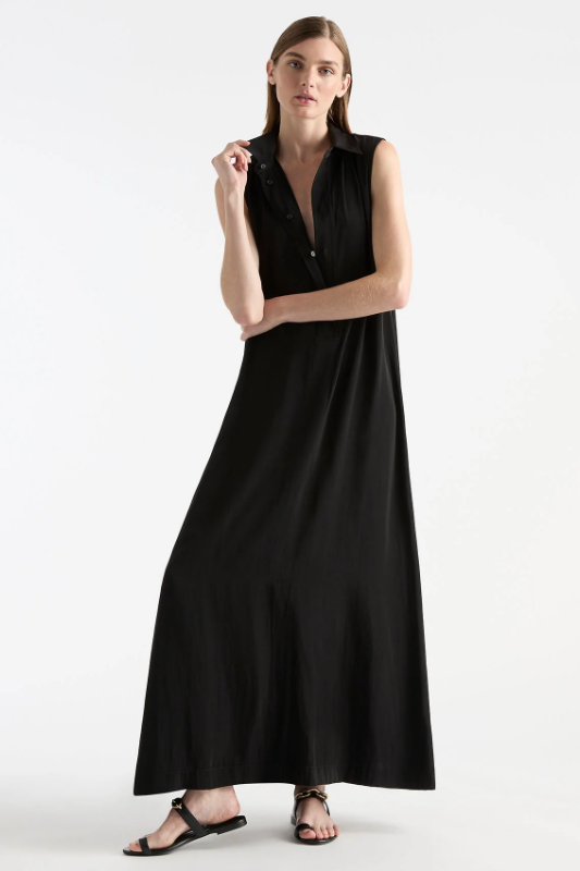 Mela Purdie Maxi Shirt Dress Mache Black