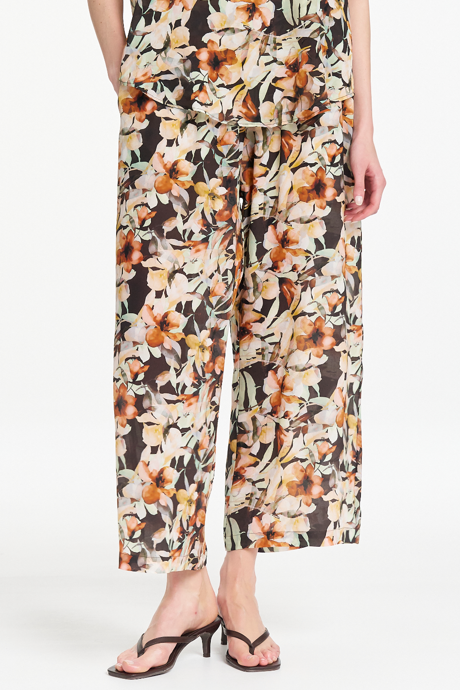 Mela Purdie Pace Pant in Mint Floral Silk