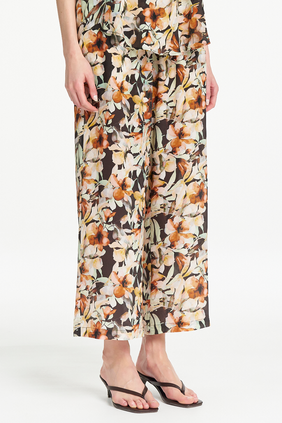 Mela Purdie Pace Pant in Mint Floral Silk