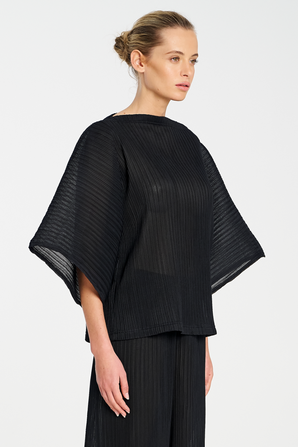 Mela Purdie Miso Shell | Miso Pleat Chiffon | Black