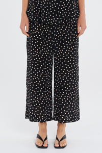 Mela Purdie Pace Pant | Scattered Spot Silk Print | Black/Meringue