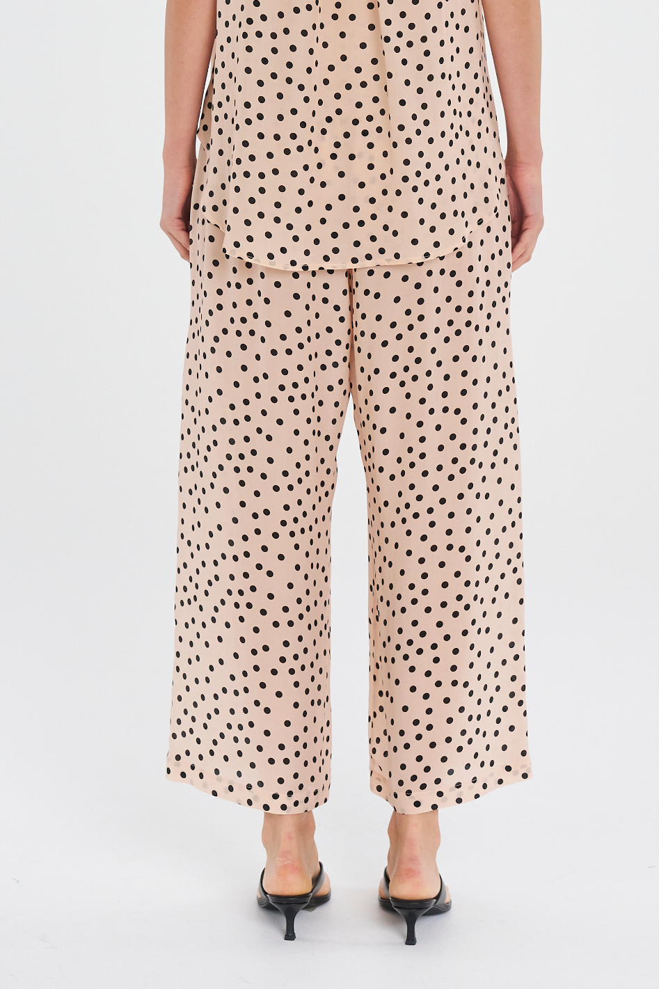 Mela Purdie Pace Pant Scattered Spot Silk Print Meringue/Black
