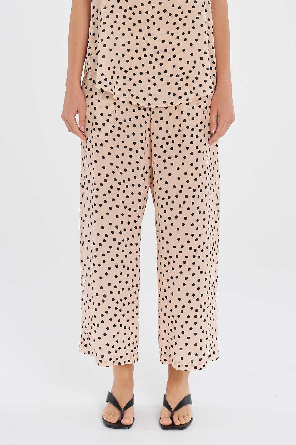 Mela Purdie Pace Pant Scattered Spot Silk Print Meringue/Black