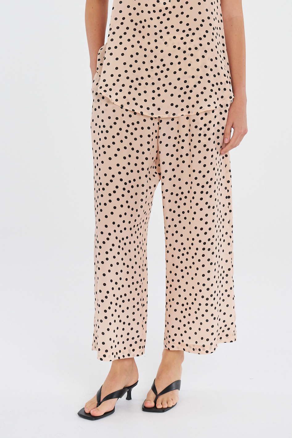 Mela Purdie Pace Pant Scattered Spot Silk Print Meringue/Black