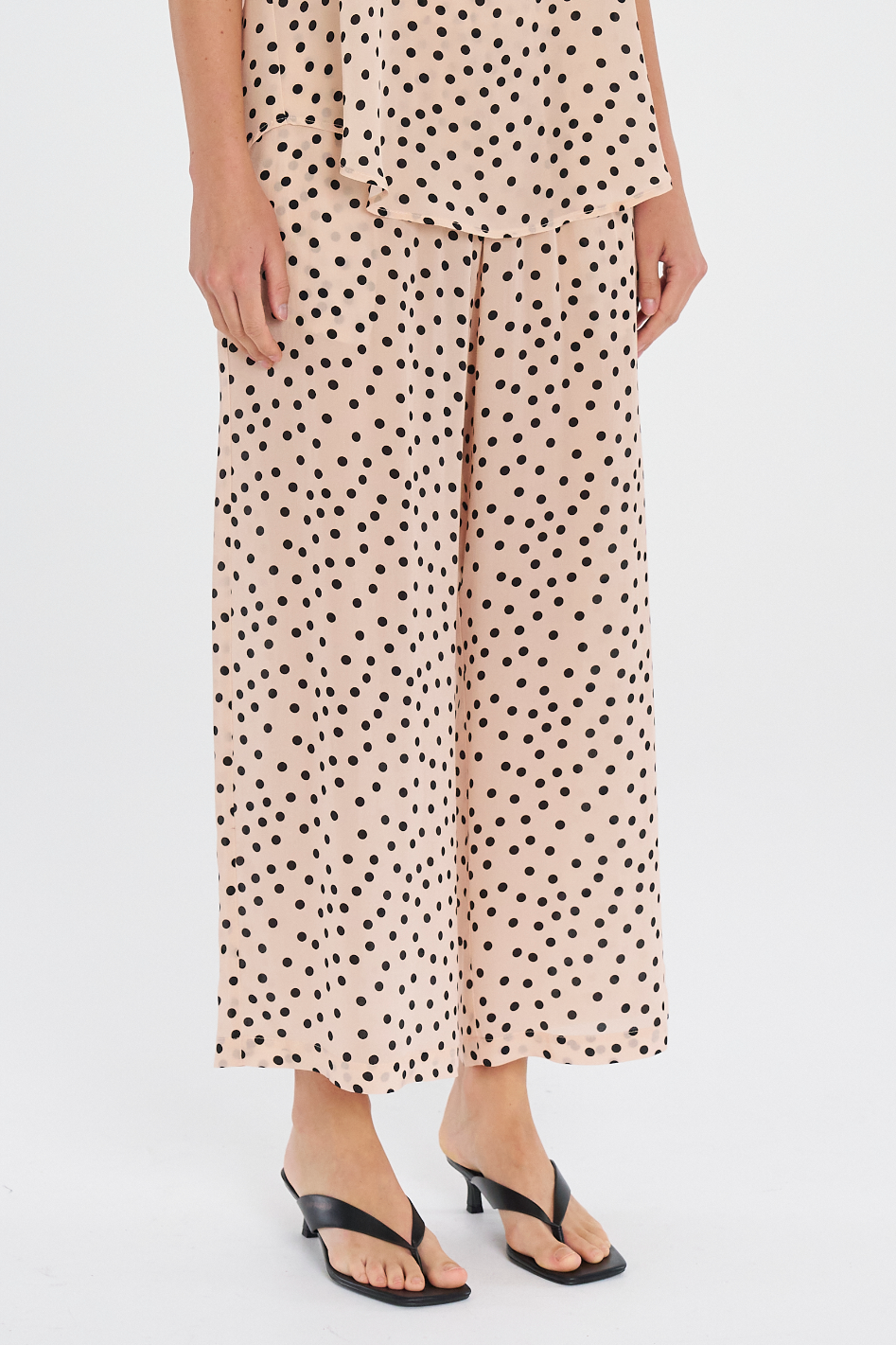 Mela Purdie Pace Pant Scattered Spot Silk Print Meringue/Black
