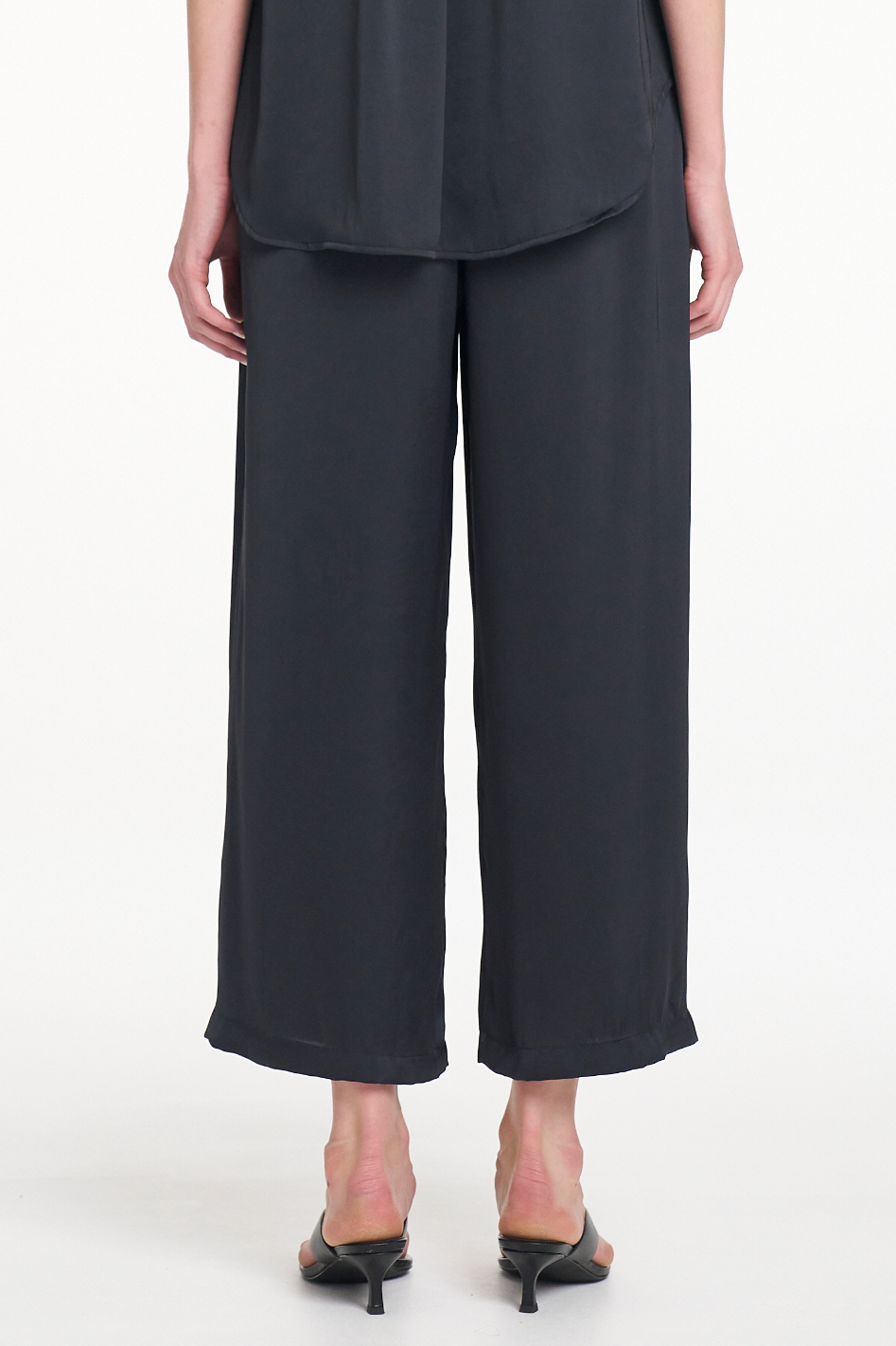 Mela Purdie Pace Pant in Navy Mirror Satin
