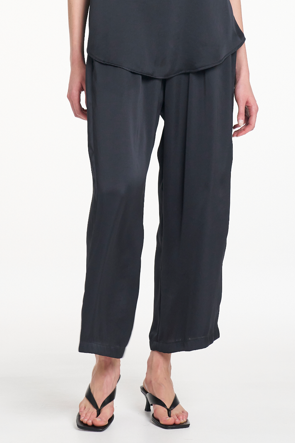 Mela Purdie Pace Pant in Navy Mirror Satin