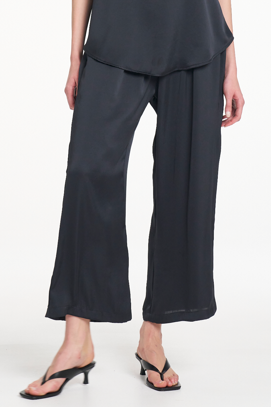 Mela Purdie Pace Pant in Navy Mirror Satin