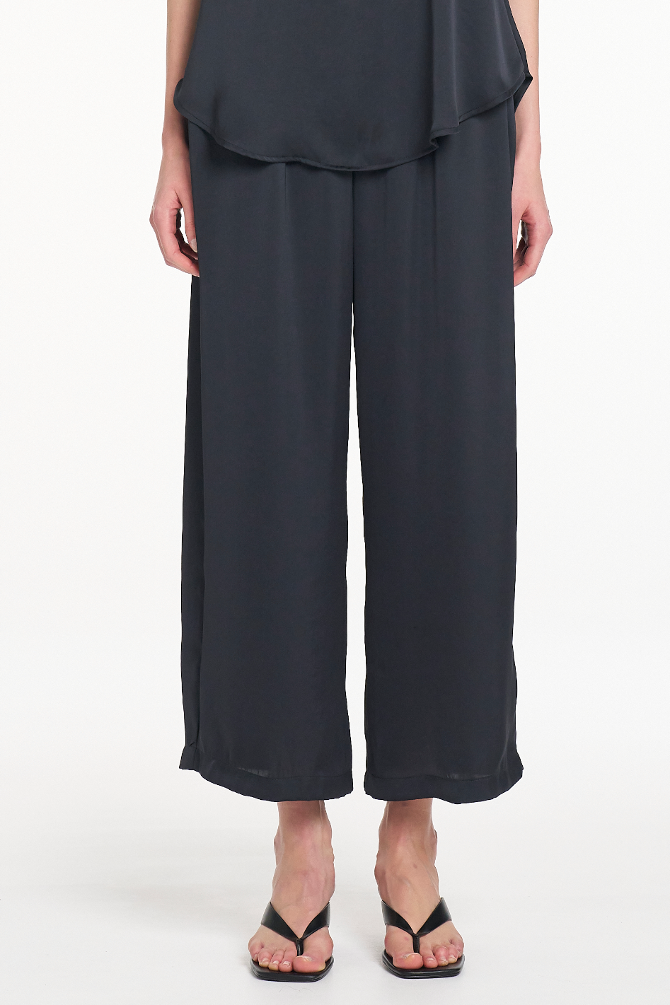Mela Purdie Pace Pant in Navy Mirror Satin