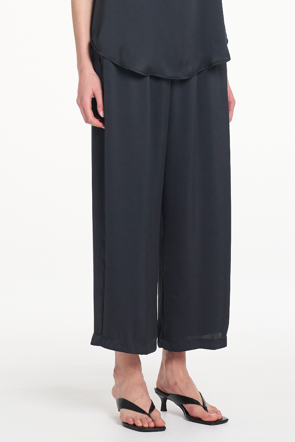 Mela Purdie Pace Pant in Navy Mirror Satin