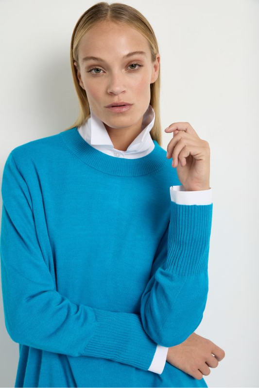 Mela Purdie Pace Sweater Super Fine Merino in Jewel
