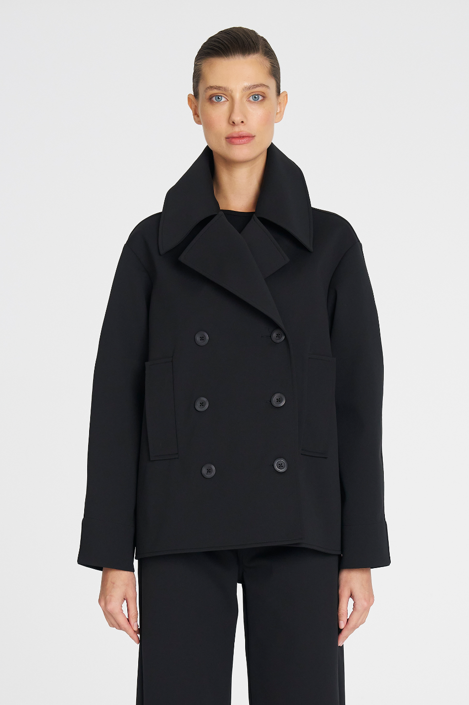 Mela Purdie Pea Jacket Ultra Knit Black