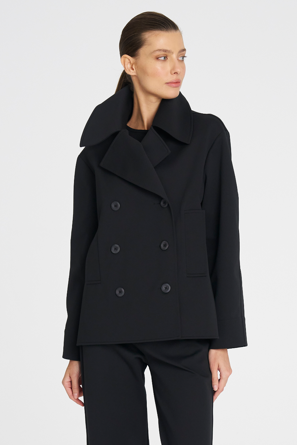 Mela Purdie Pea Jacket Ultra Knit Black