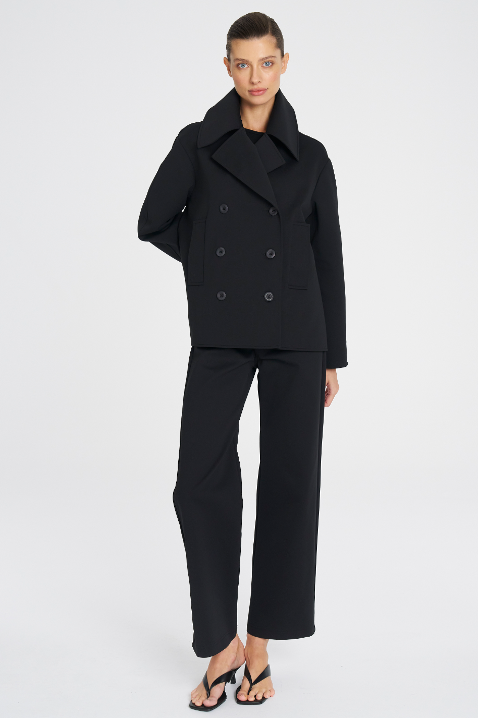 Mela Purdie Pea Jacket Ultra Knit Black
