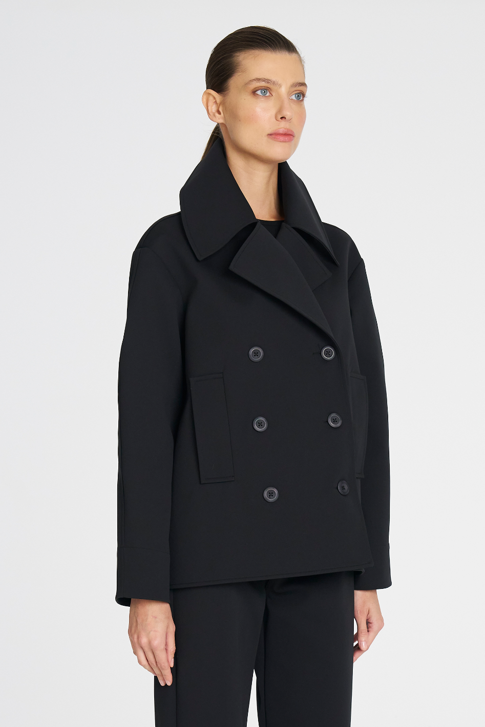 Mela Purdie Pea Jacket Ultra Knit Black