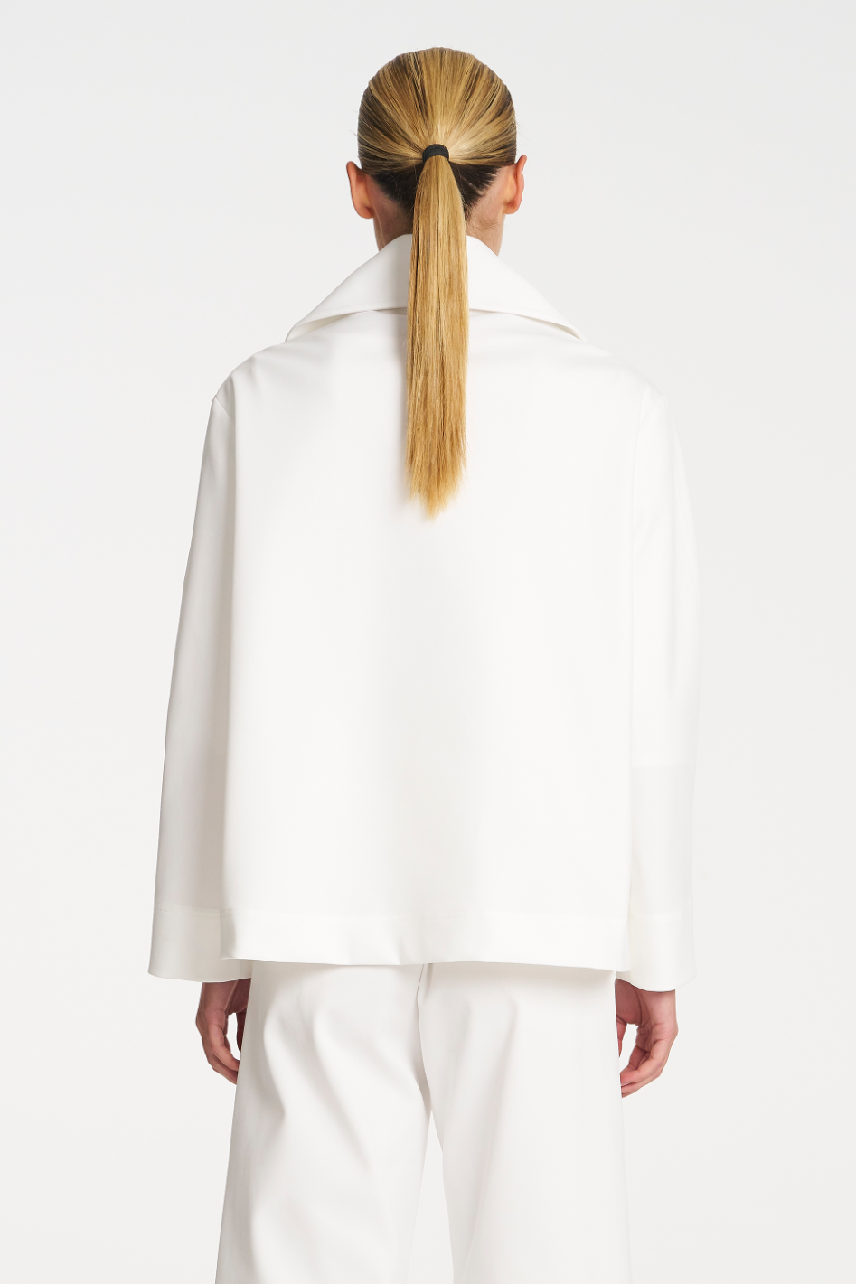 Mela Purdie Pea Jacket in White Ultra Knit