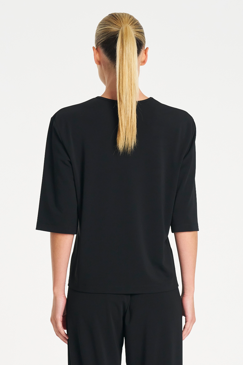 Mela Purdie Plaza Crew Top in Black Powder Knit