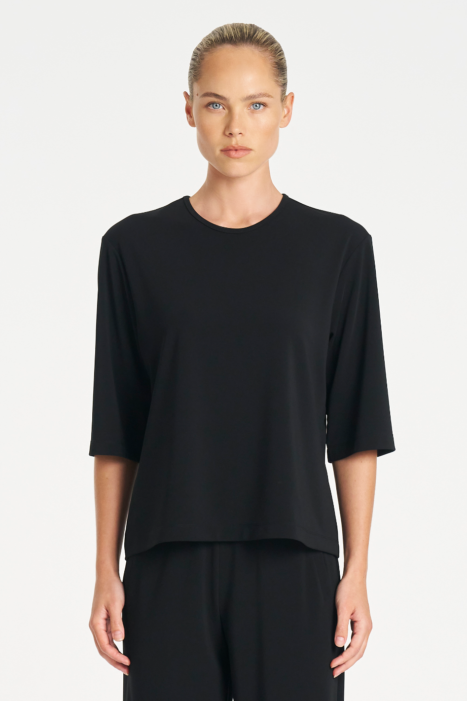 Mela Purdie Plaza Crew Top in Black Powder Knit