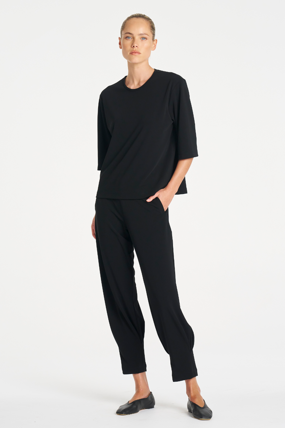 Mela Purdie Plaza Crew Top in Black Powder Knit