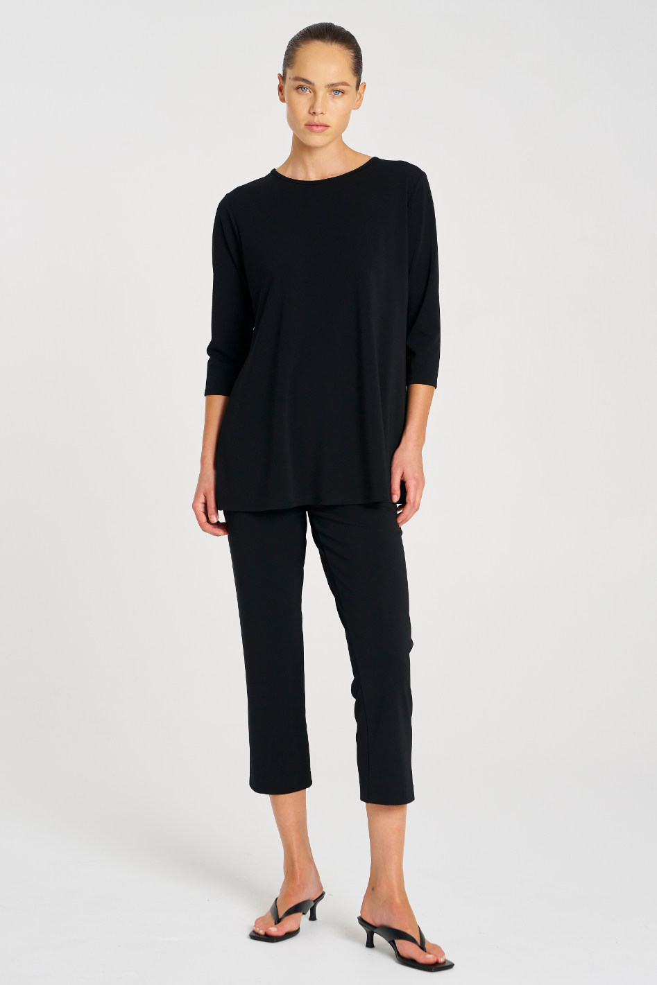 Mela Purdie Flared Top in Black Powder Knit