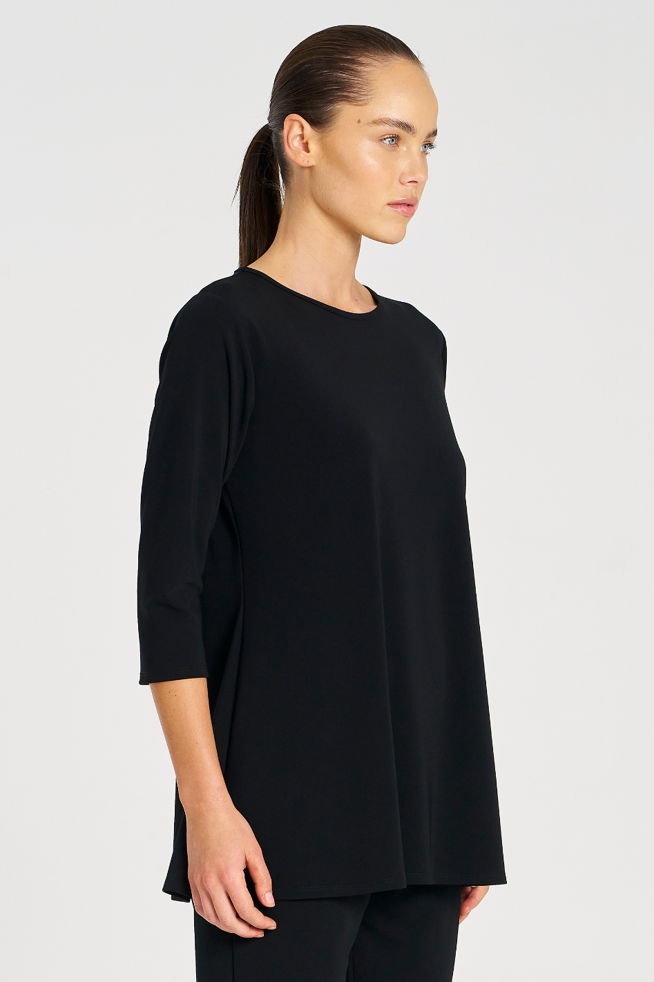 Mela Purdie Flared Top in Black Powder Knit