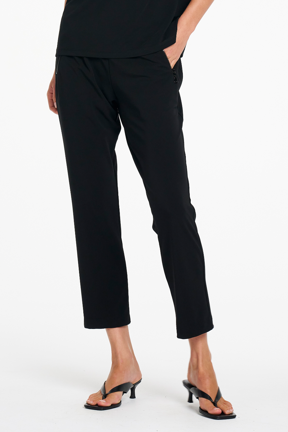Mela Purdie Powder Zip Pant in Black Powder Knit