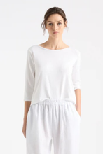 Load image into Gallery viewer, Mela Purdie Relaxed Boat Neck in White Matte Jersey
