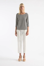Load image into Gallery viewer, Mela Purdie Relaxed Boat Neck in Bistro Stripe Knit
