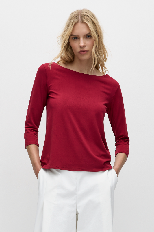 Mela Purdie Relaxed Boat Neck | Berry | Matte Jersey