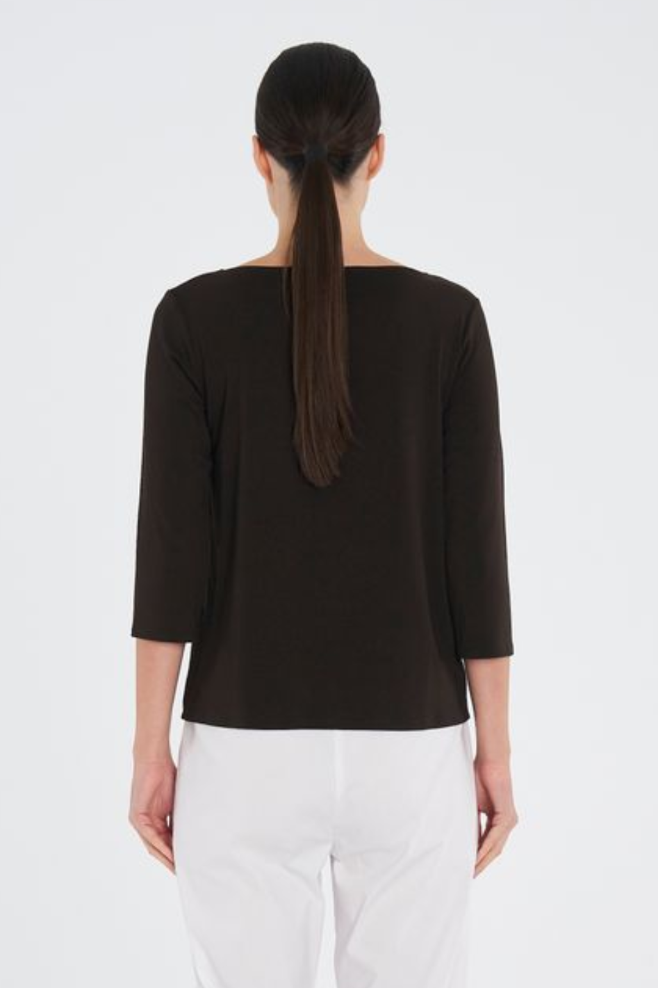 Mela Purdie Relaxed Boat Neck in Matte Jersey Fudge
