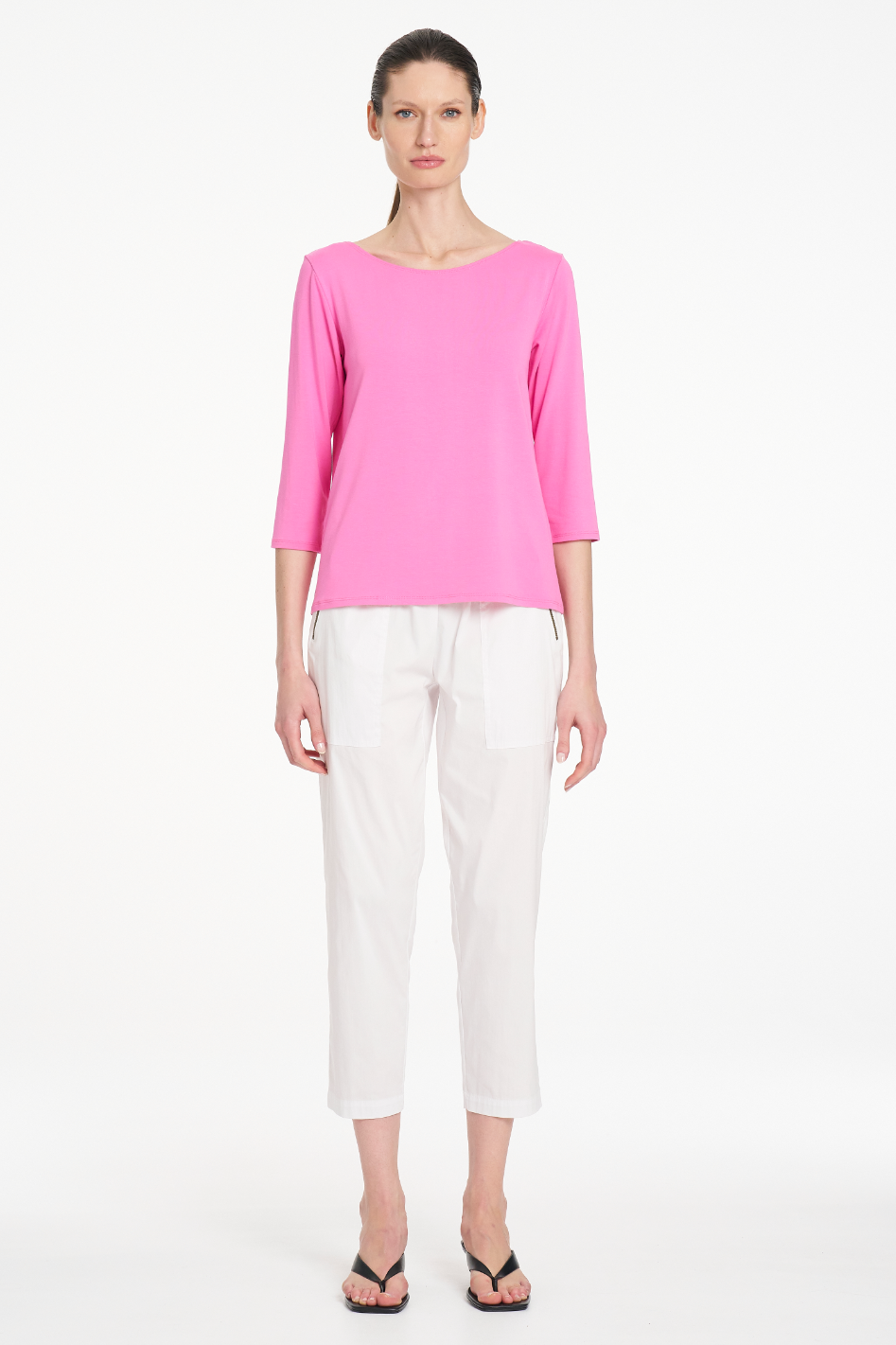 Mela Purdie Relaxed Boat Neck in Vivid Pink