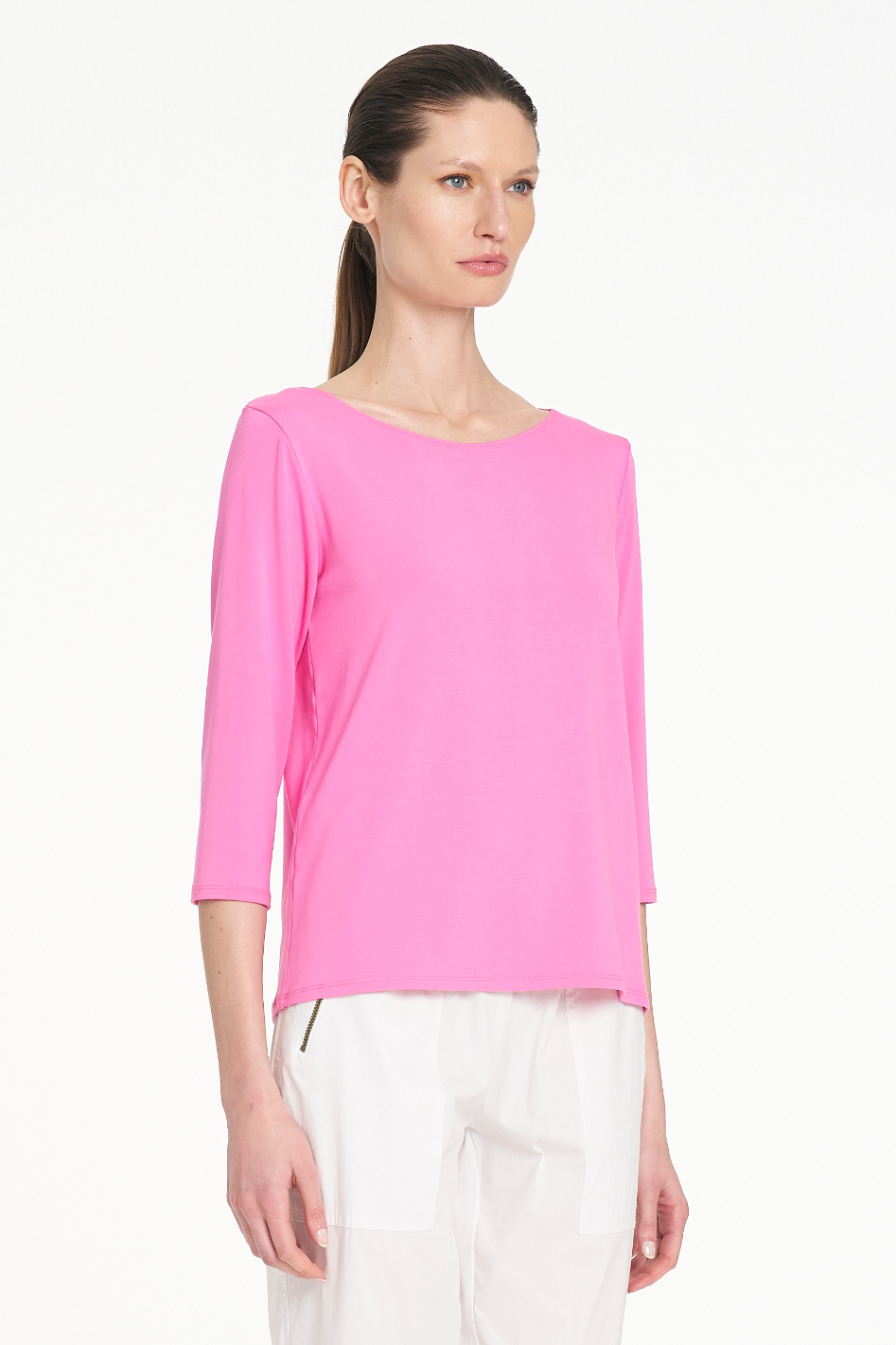 Mela Purdie Relaxed Boat Neck in Vivid Pink