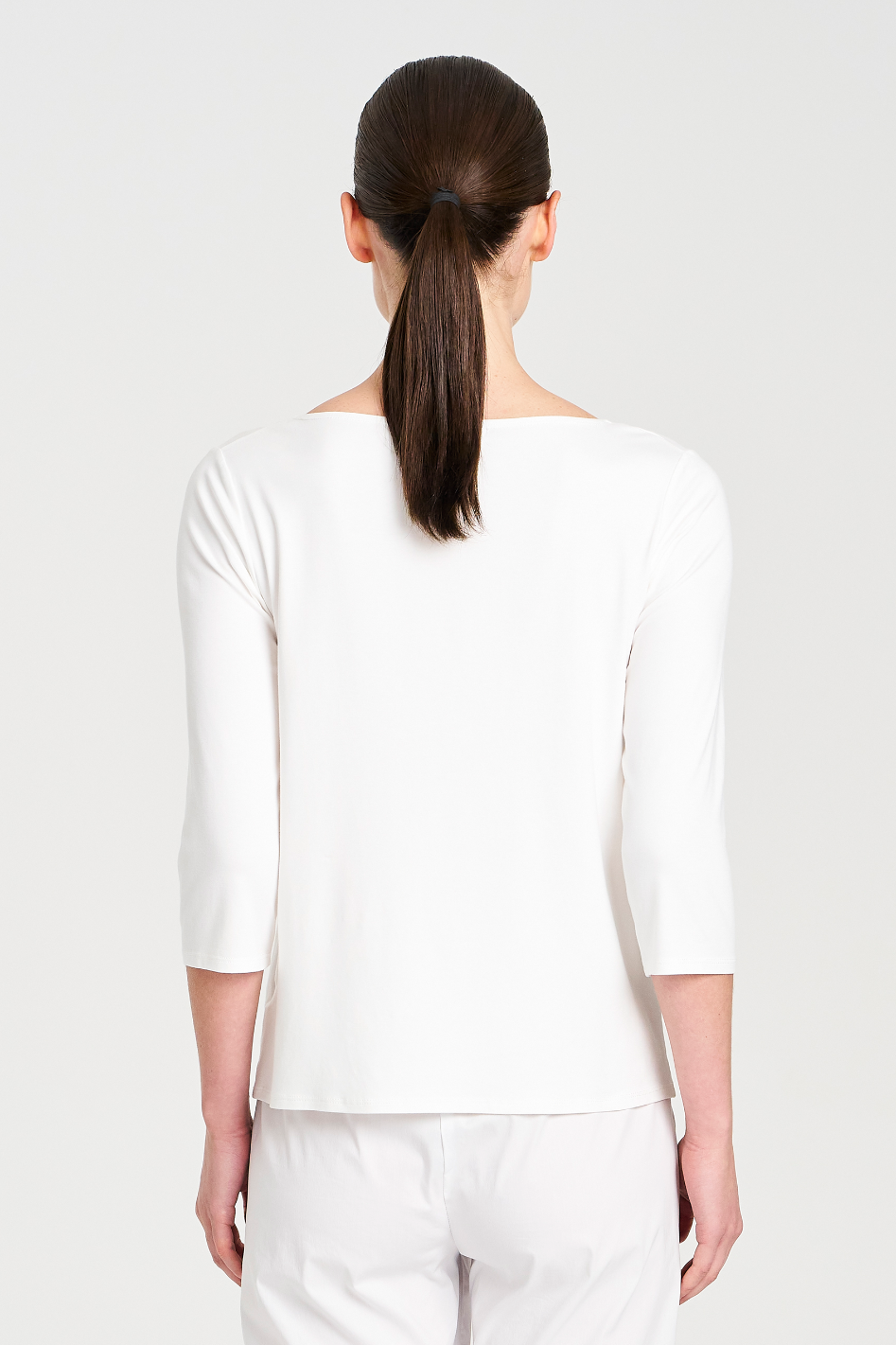 Mela Purdie Relaxed Boat Neck in White Matte Jersey