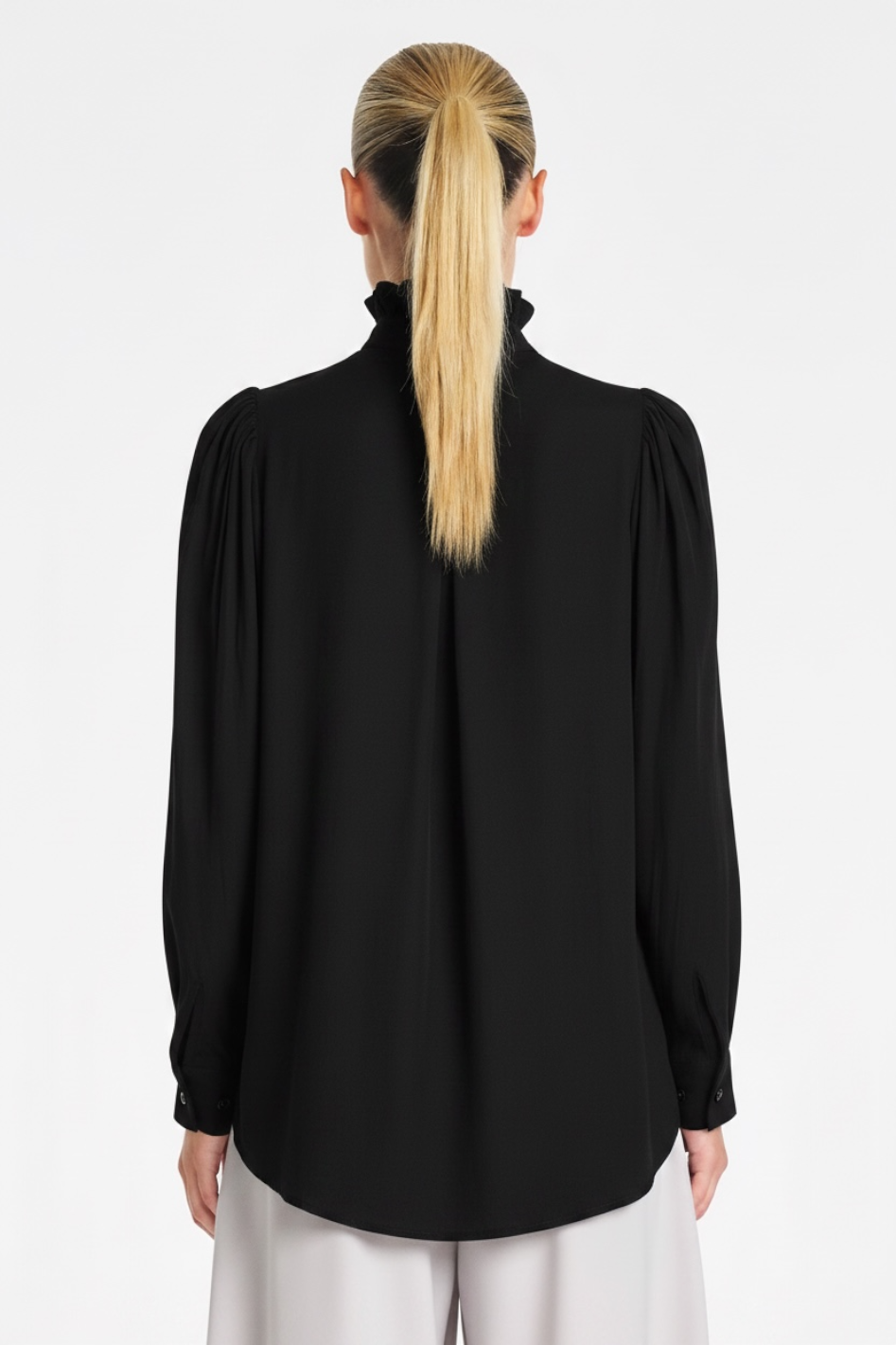 Mela Purdie Rufflet Blouse in Black Mache