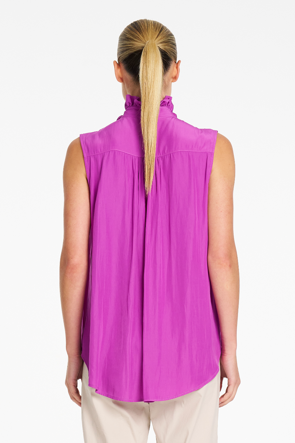 Mela Purdie Rufflet Tank in Dahlia Mache