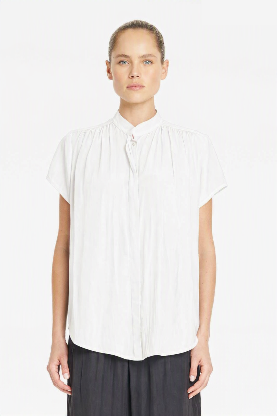 Mela Purdie SS Soft Blouse in White Mache