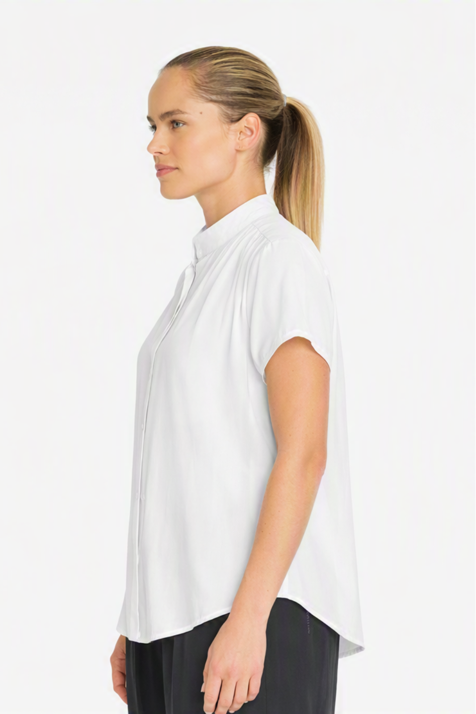 Mela Purdie SS Soft Blouse in White Mache