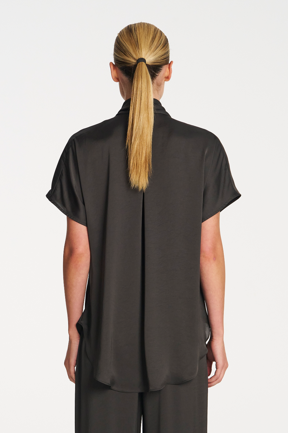 Mela Purdie Scallop Tank in Mirror Satin Mink