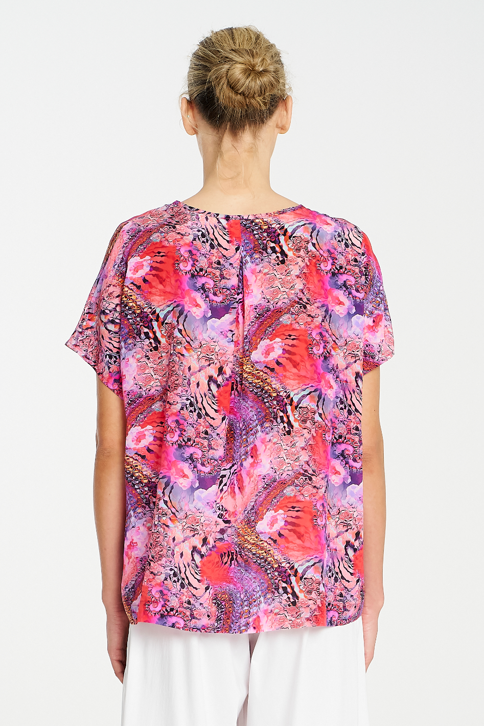 Mela Purdie Scoop Shell in Kaleidoscope Print Silk