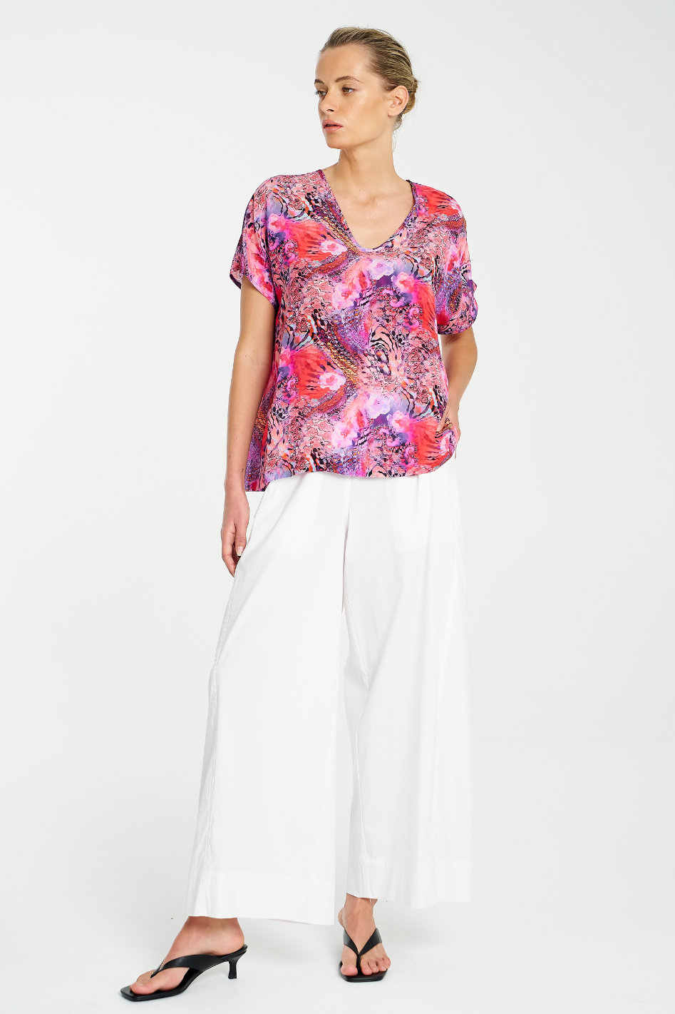 Mela Purdie Scoop Shell in Kaleidoscope Print Silk