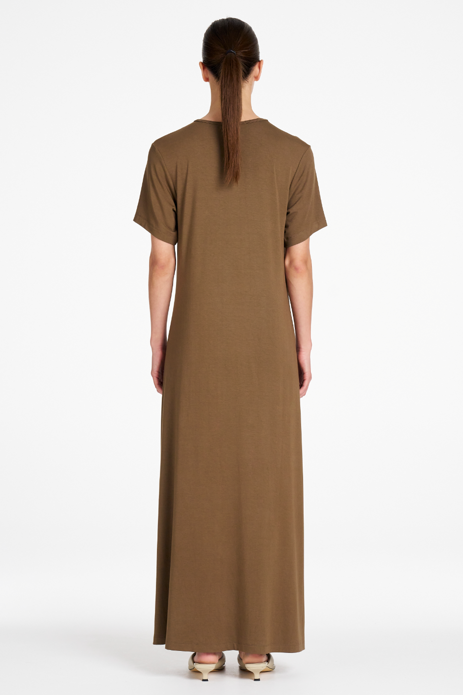 Signature Mela Purdie Box T Dress in Umber Matte Jersey
