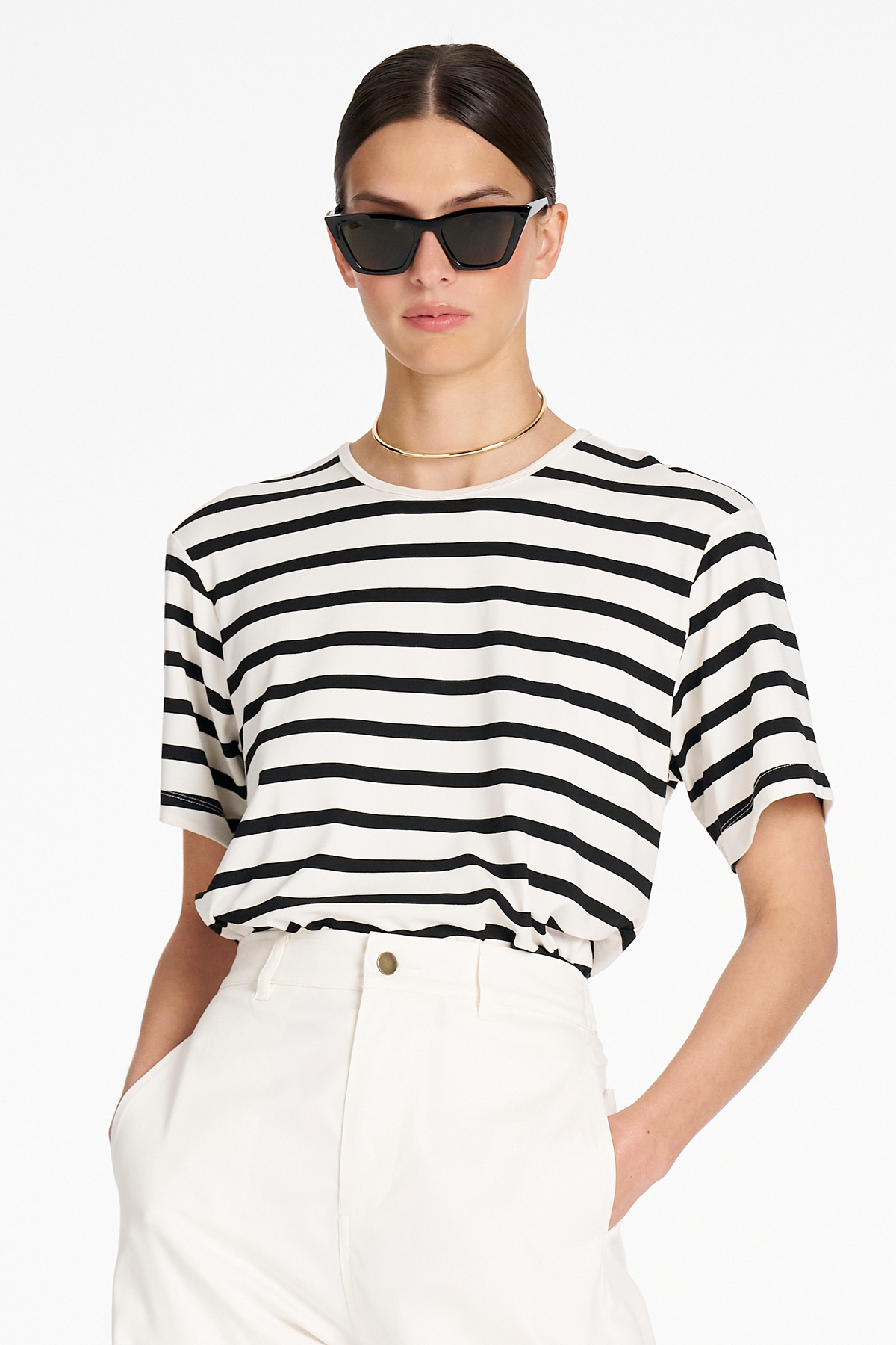 Signature Mela Purdie Box Tee in Trunk Stripe Jersey
