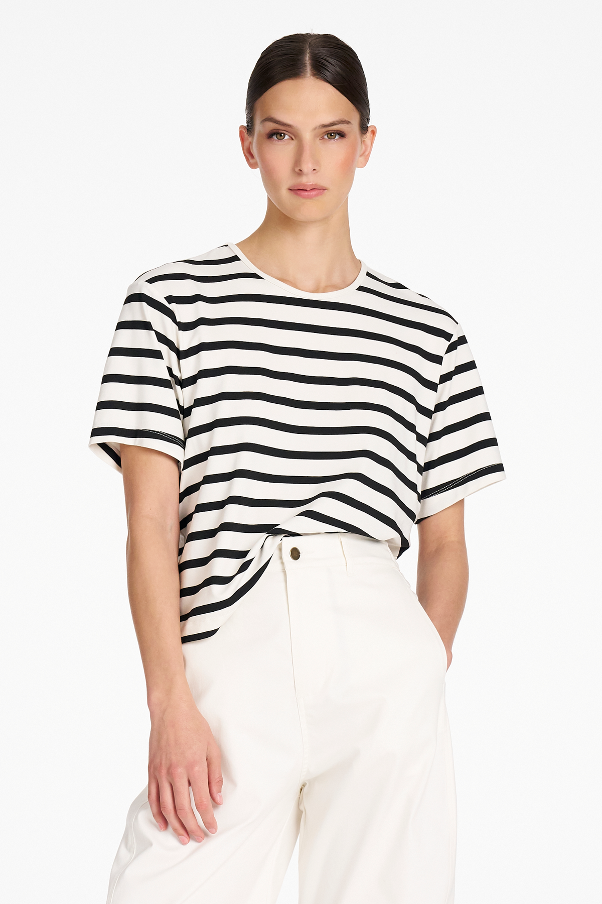Signature Mela Purdie Box Tee in Trunk Stripe Jersey