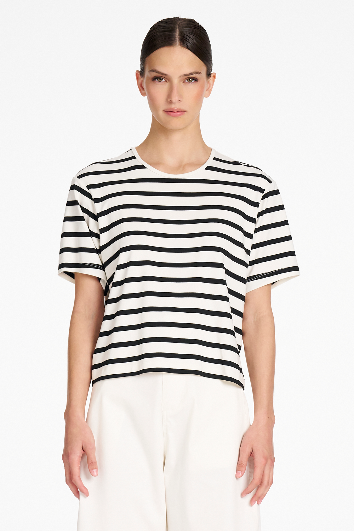 Signature Mela Purdie Box Tee in Trunk Stripe Jersey