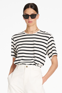 Signature Mela Purdie Box Tee | Trunk Stripe Jersey | White/Black