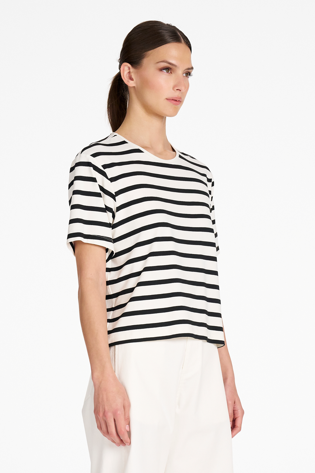 Signature Mela Purdie Box Tee in Trunk Stripe Jersey